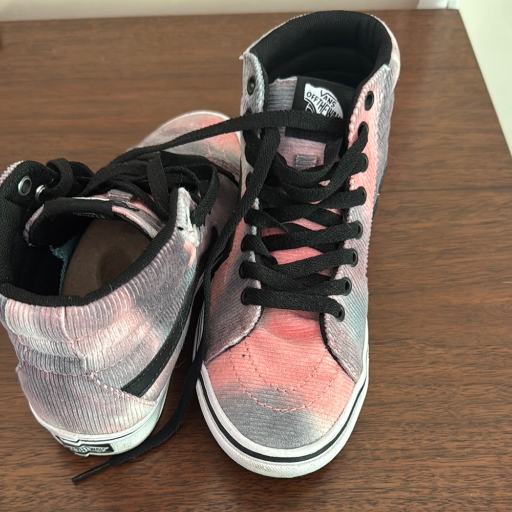 Vans Pink and Black High-Top Sneakers